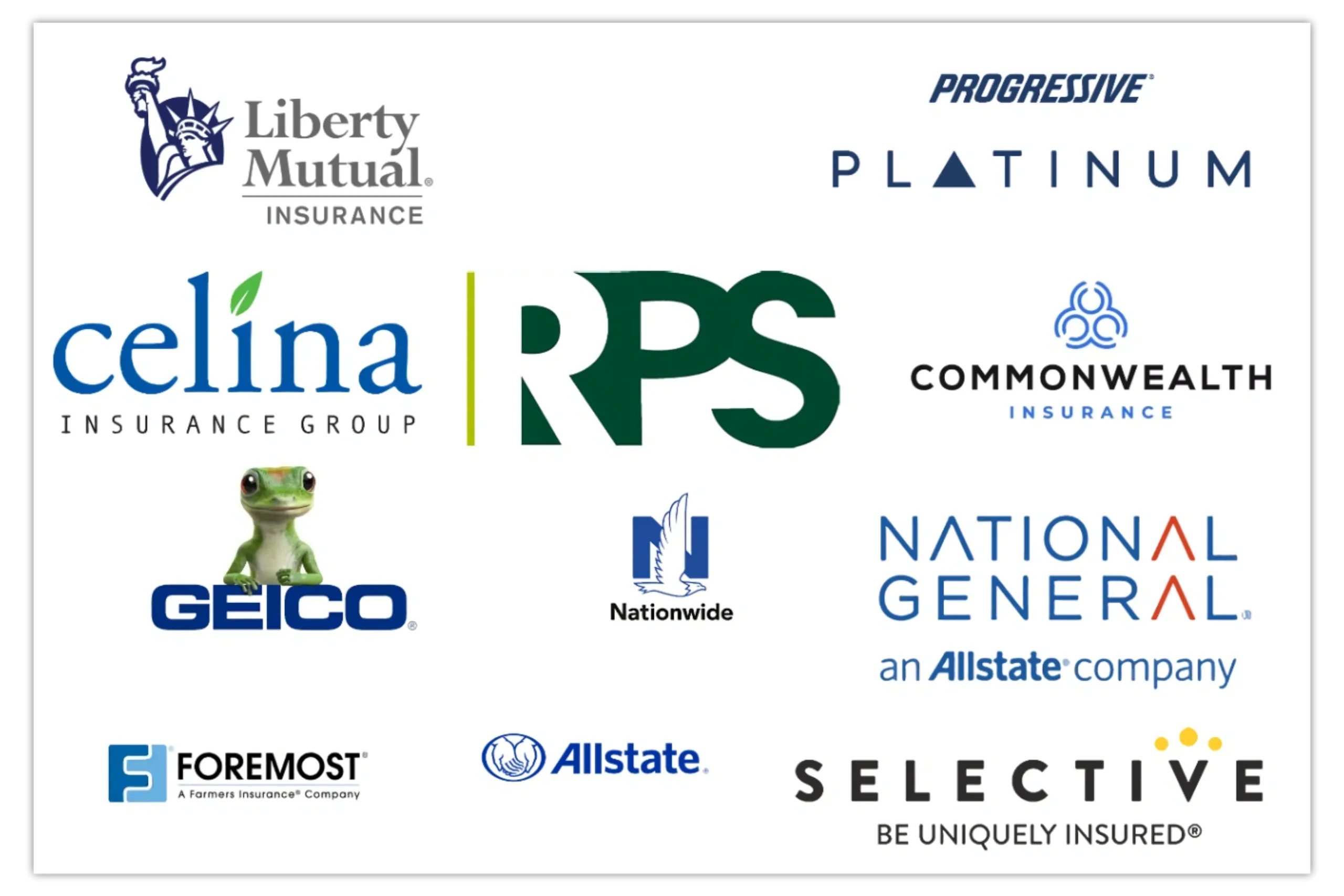 Collage of insurance company logos